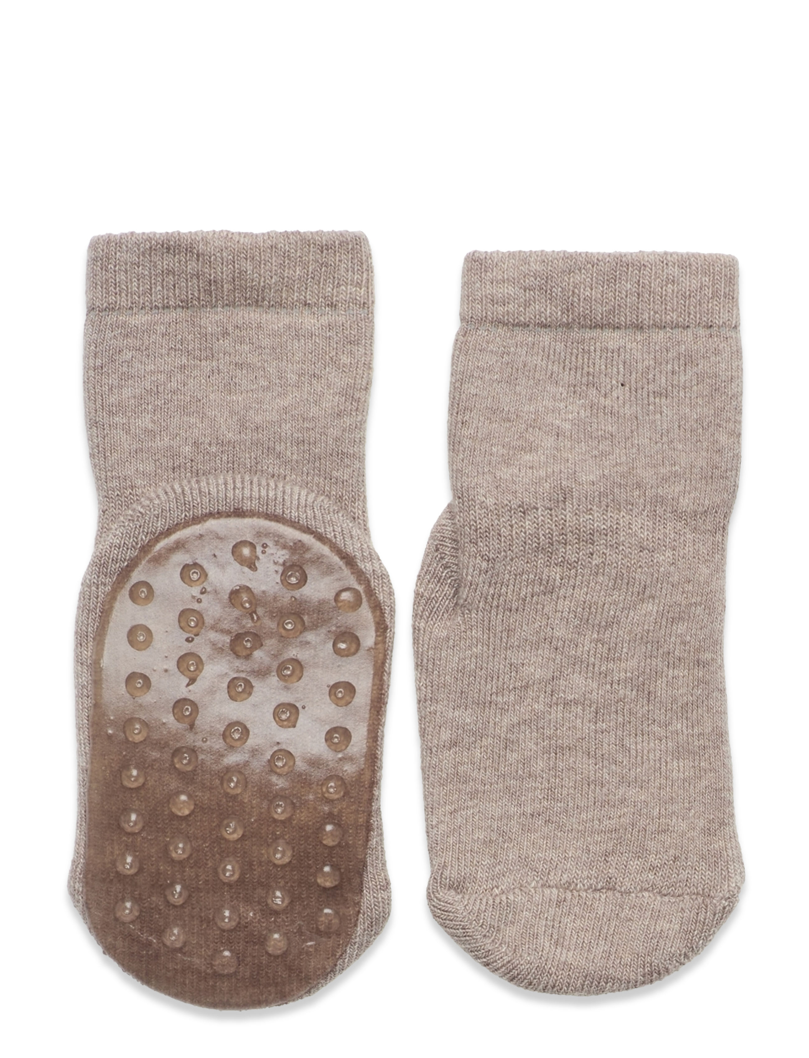 mp Denmark Cotton socks - anti-slip - Vis alt - LIGHT BROWN MELANGE / brown