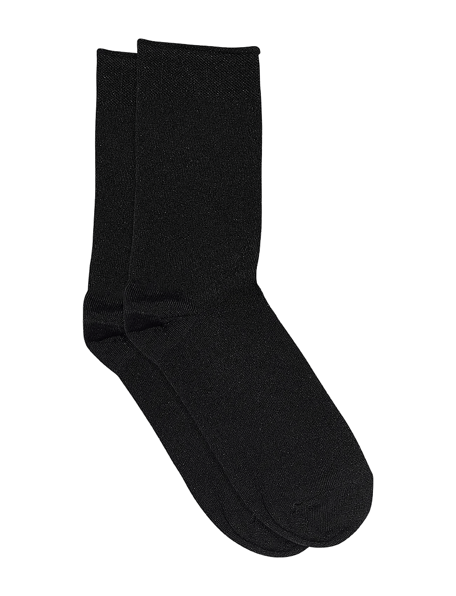 mp Denmark - Lucinda glitter socks - vanliga strumpor - black - 0
