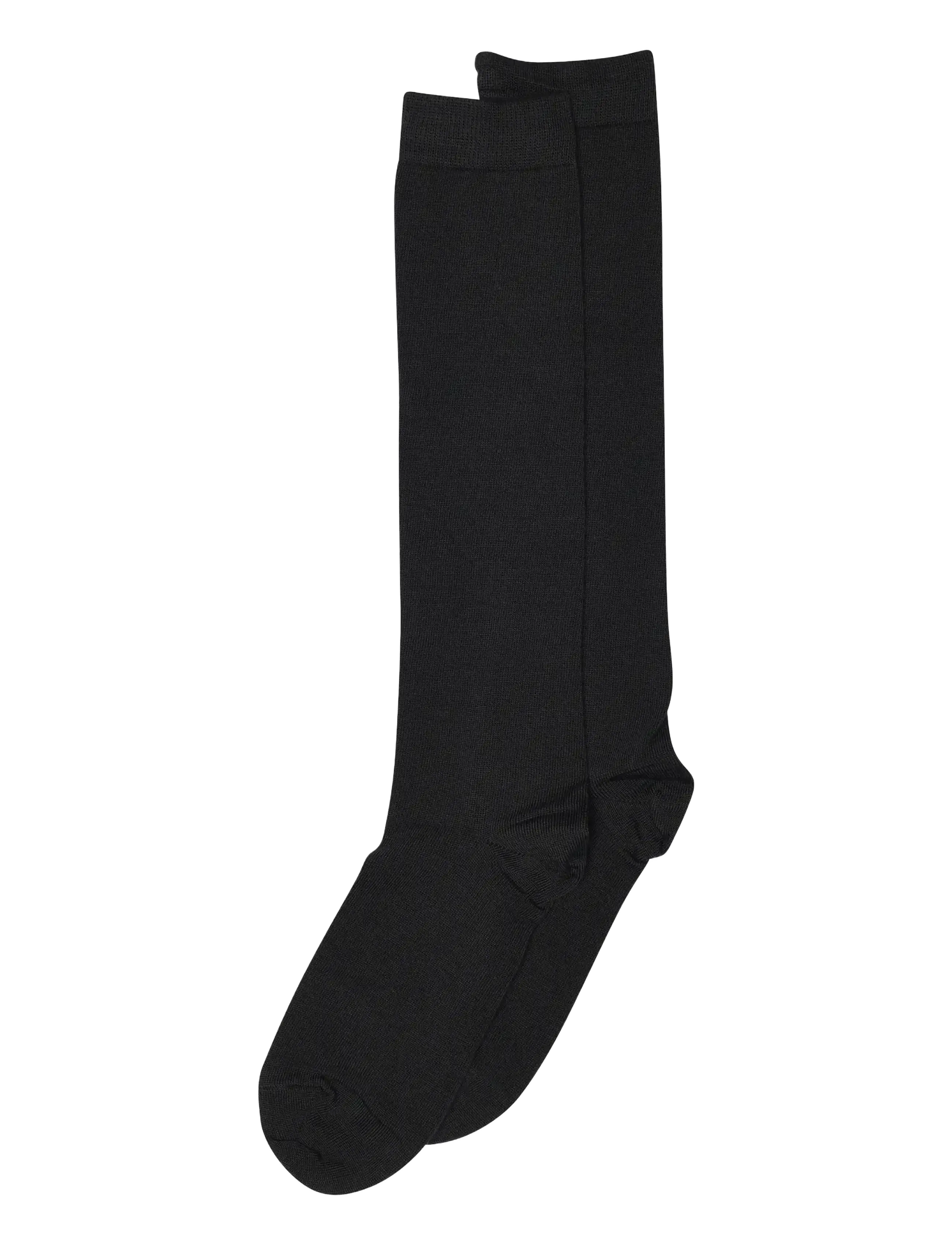 Wool/cotton knee socks - BLACK