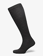 Wool/cotton knee socks - DARK GREY MELANGE