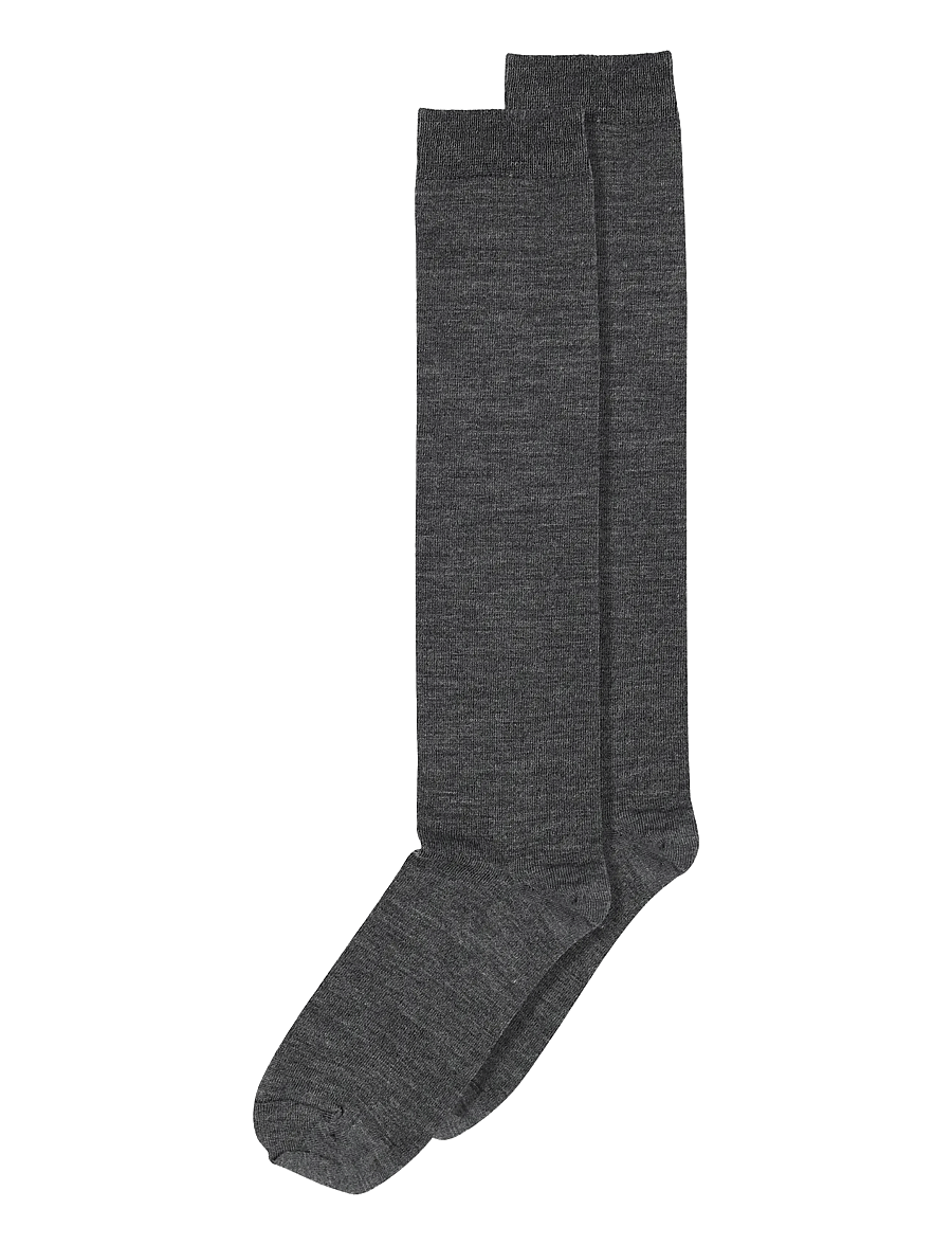 mp Denmark - Wool/cotton knee socks - normale socken - dark grey melange - 0