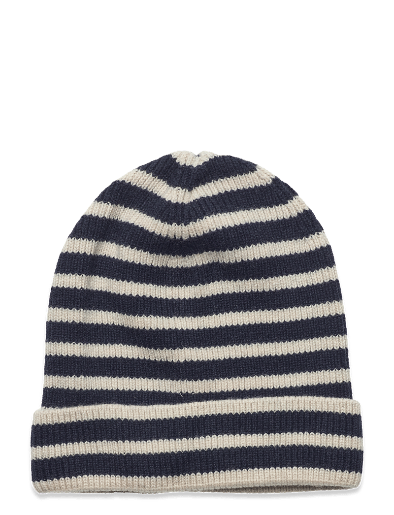 mp Denmark - Bergen striped beanie - beanies - dark denim melange - 0
