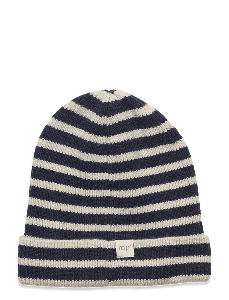 mp Denmark - Bergen striped beanie - beanies - dark denim melange - 1