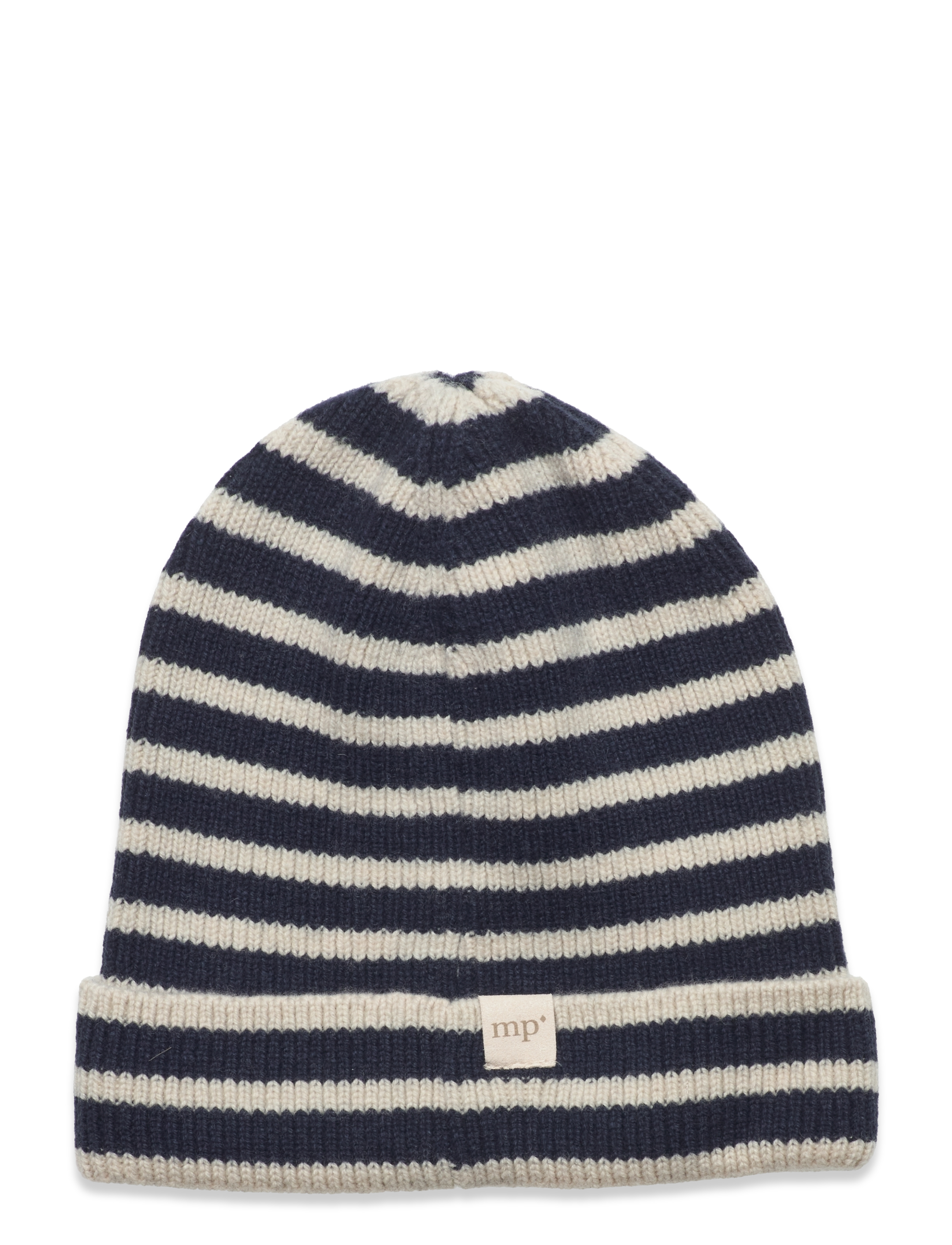 mp Denmark - Bergen striped beanie - accessories - dark denim melange - 1
