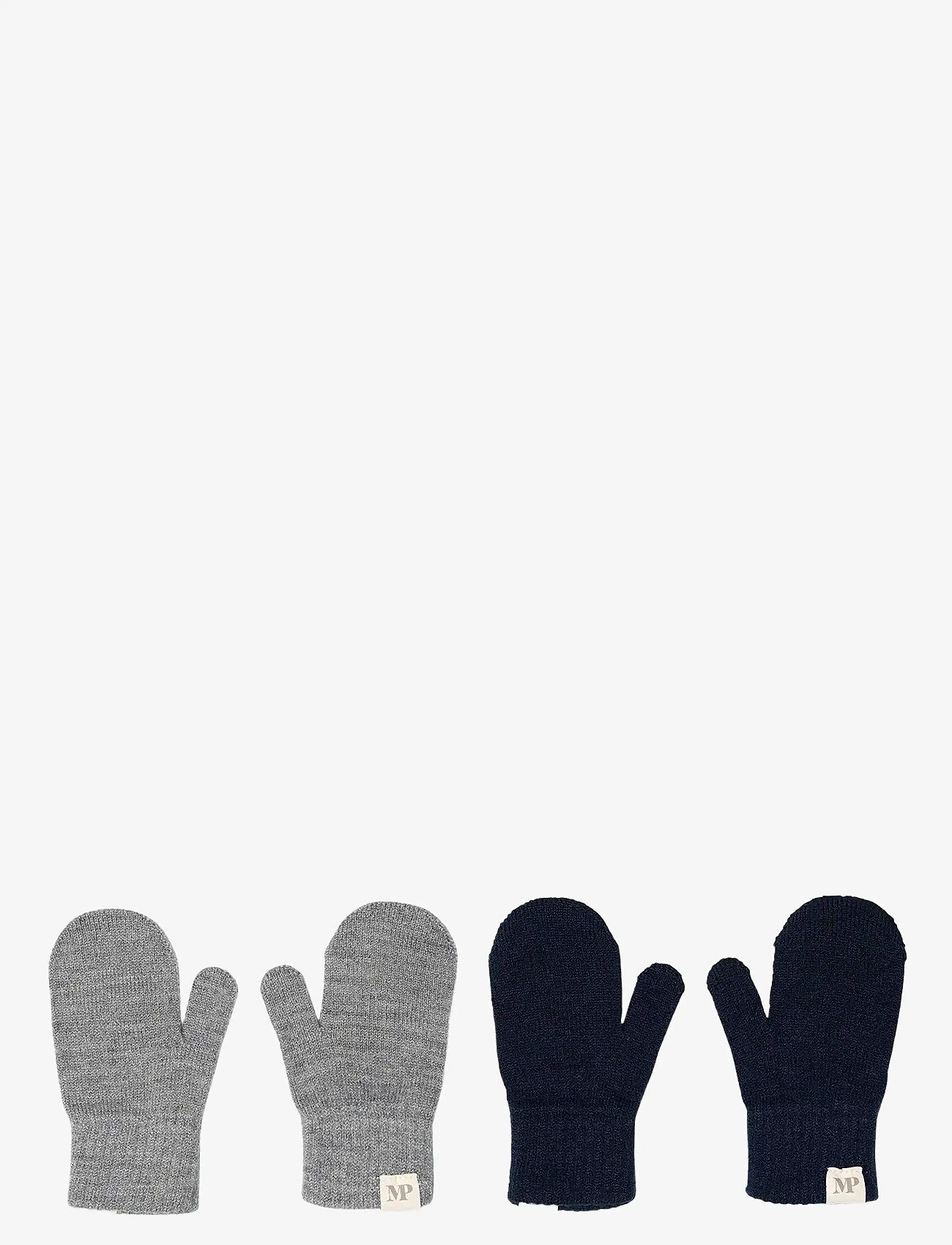 mp Denmark - Comfy mittens 2-pack - accessoires - grey mal. - 0