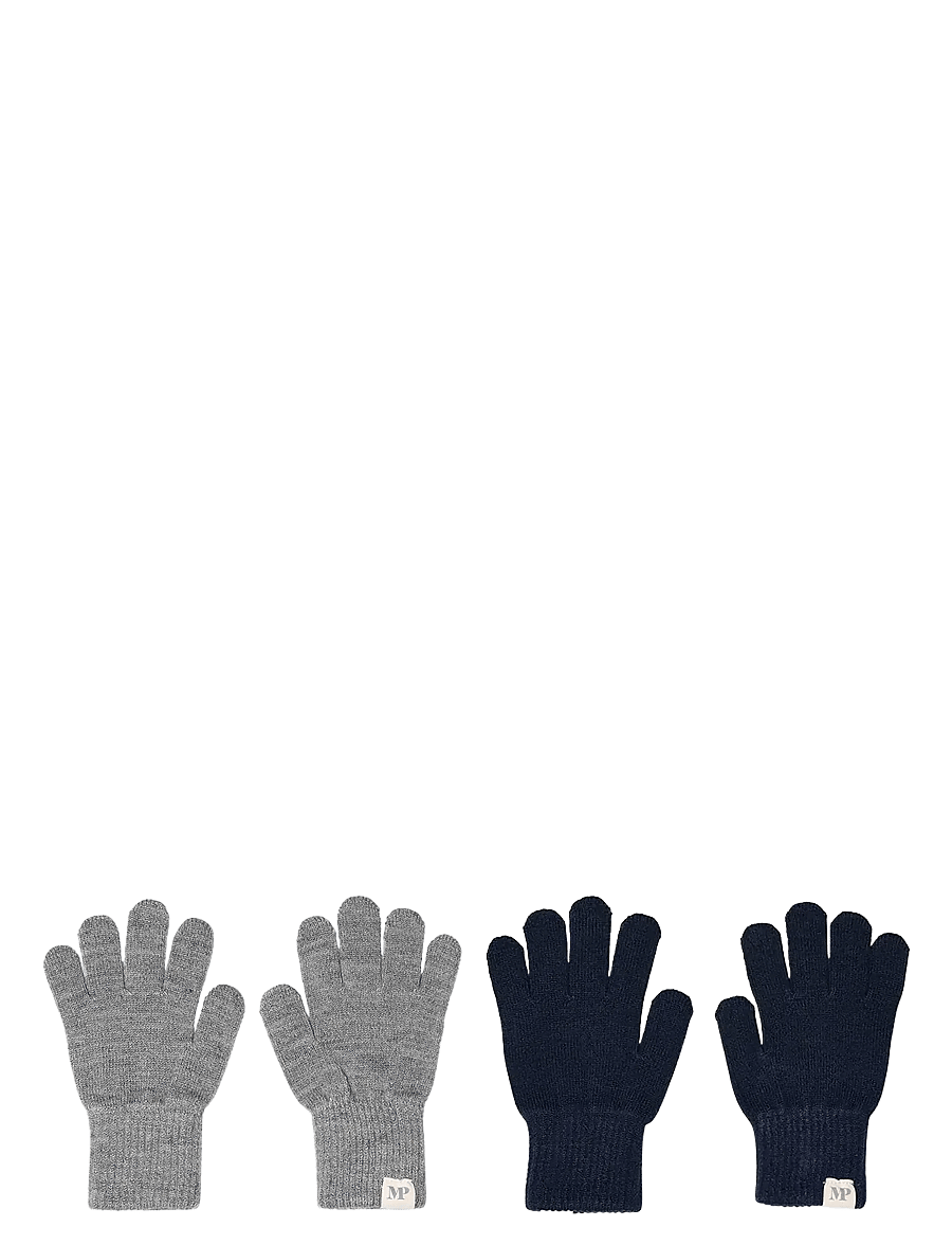 mp Denmark - Comfy gloves 2-pack - handsker - grey mal. - 0