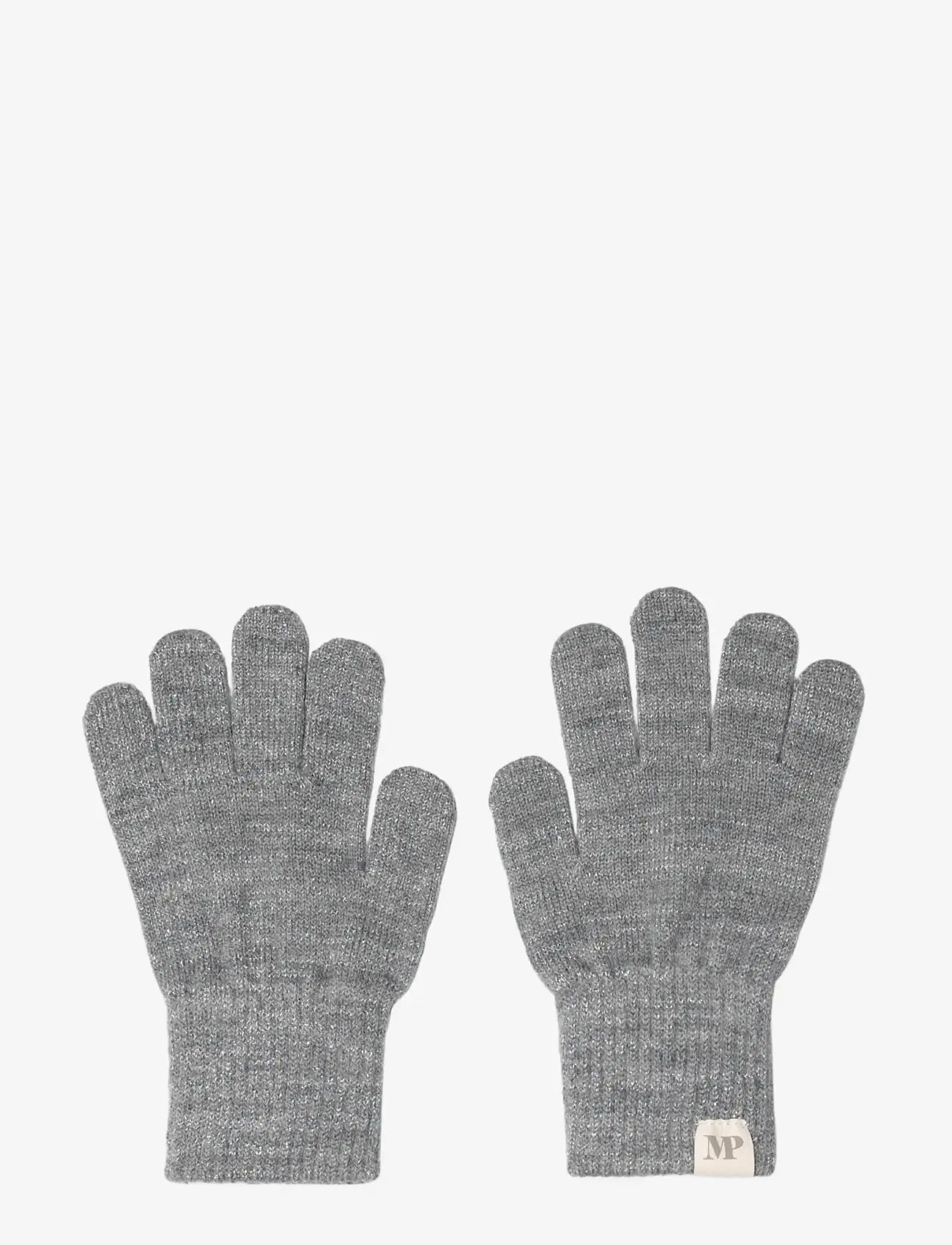 mp Denmark - Comfy glitter gloves 2-pack - handsker - mix light grey mel grape shake - 1