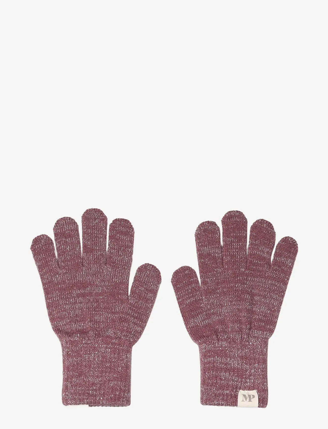 mp Denmark - Comfy glitter gloves 2-pack - handsker - mix light grey mel grape shake - 2