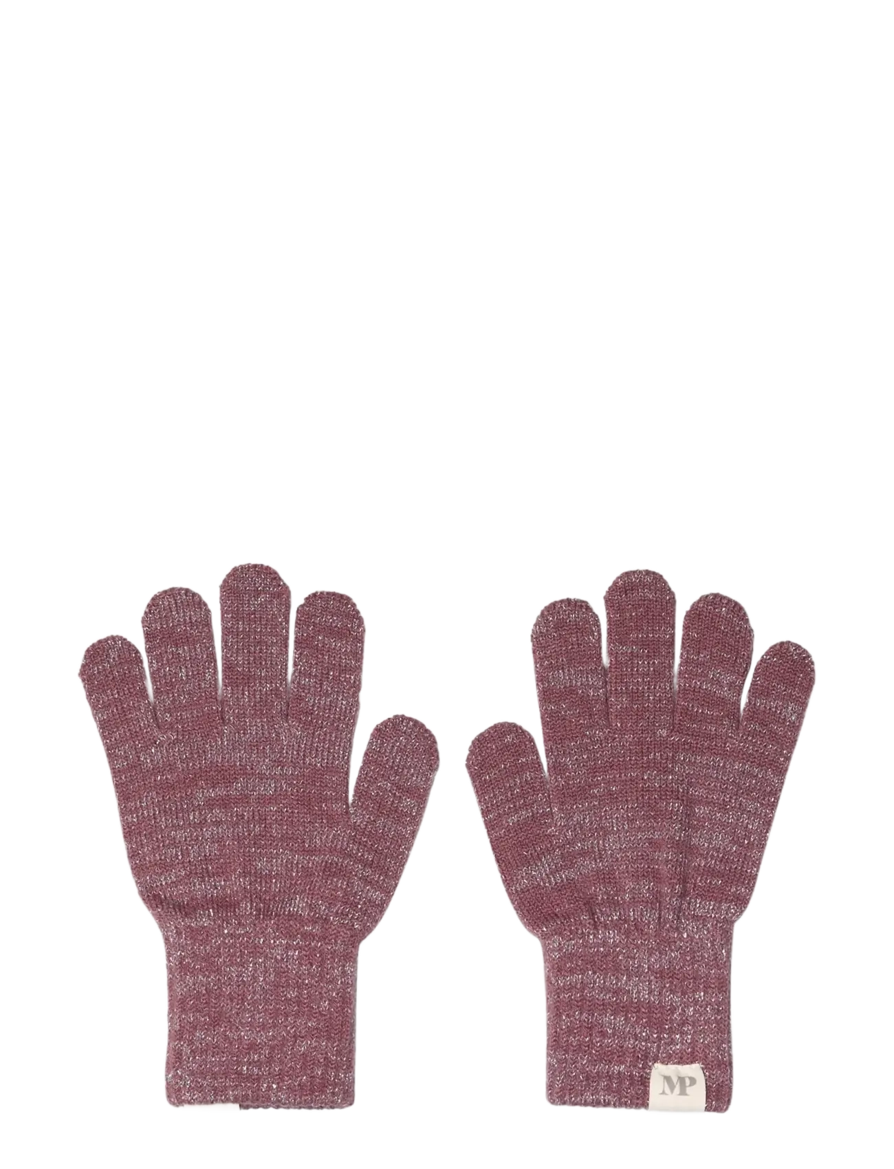 mp Denmark - Comfy glitter gloves 2-pack - handschuhe - mix light grey mel grape shake - 2