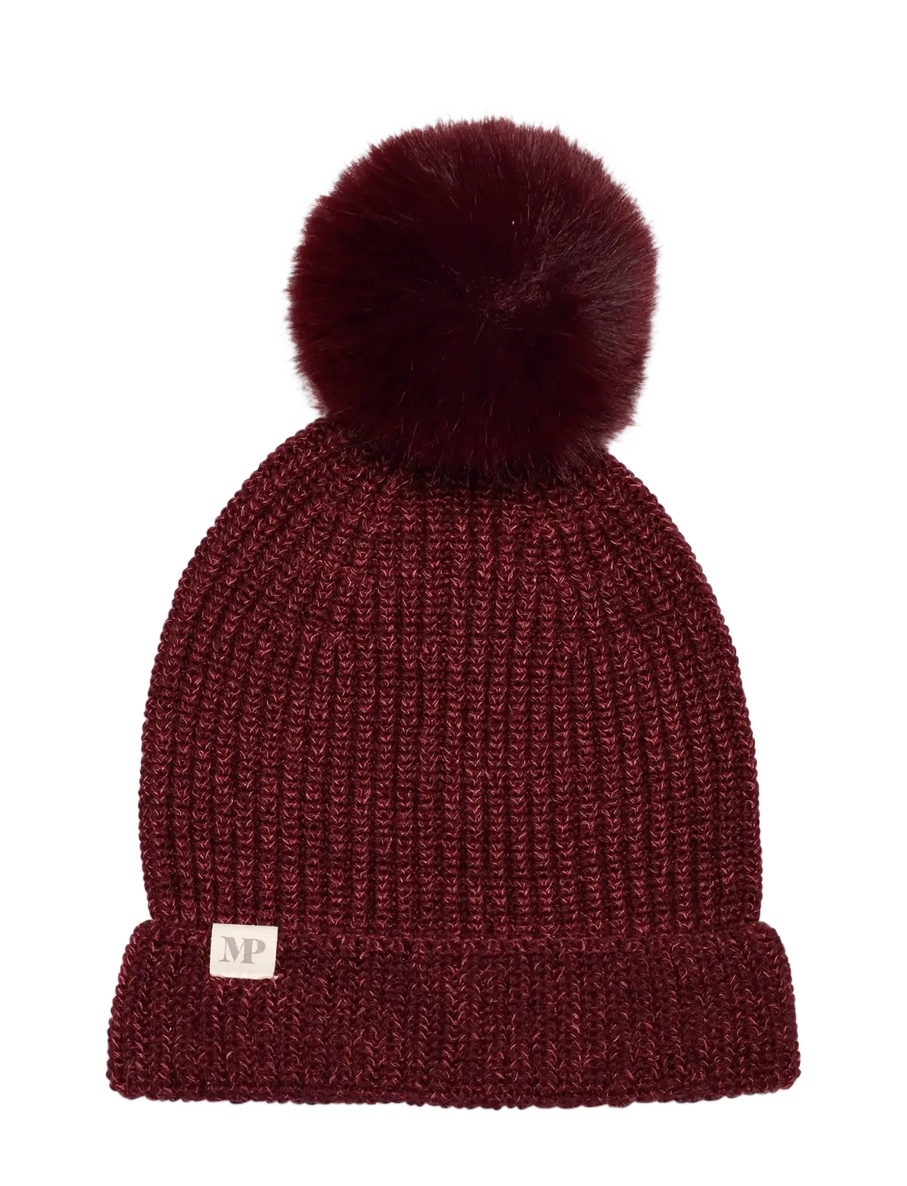 mp Denmark Svaneke Beanie Pompon, 47/49, Hats, Burgunderrot - Beanie, Kinder