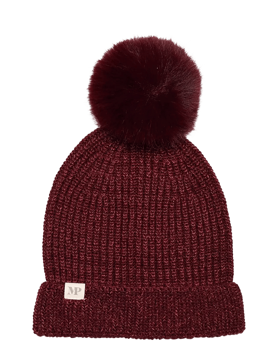 mp Denmark - Svaneke beanie - pompon - wintermützen - wine red - 0