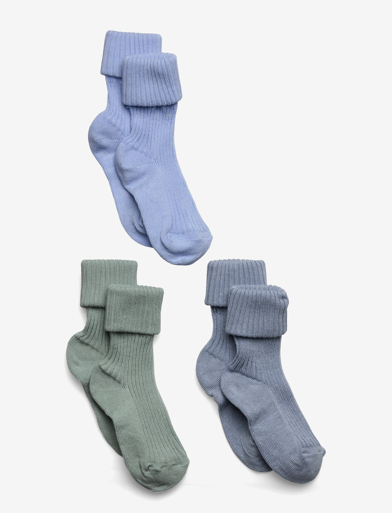 mp Denmark - Cotton rib baby socks - 3-pack - strümpfe - dusty blue - 0