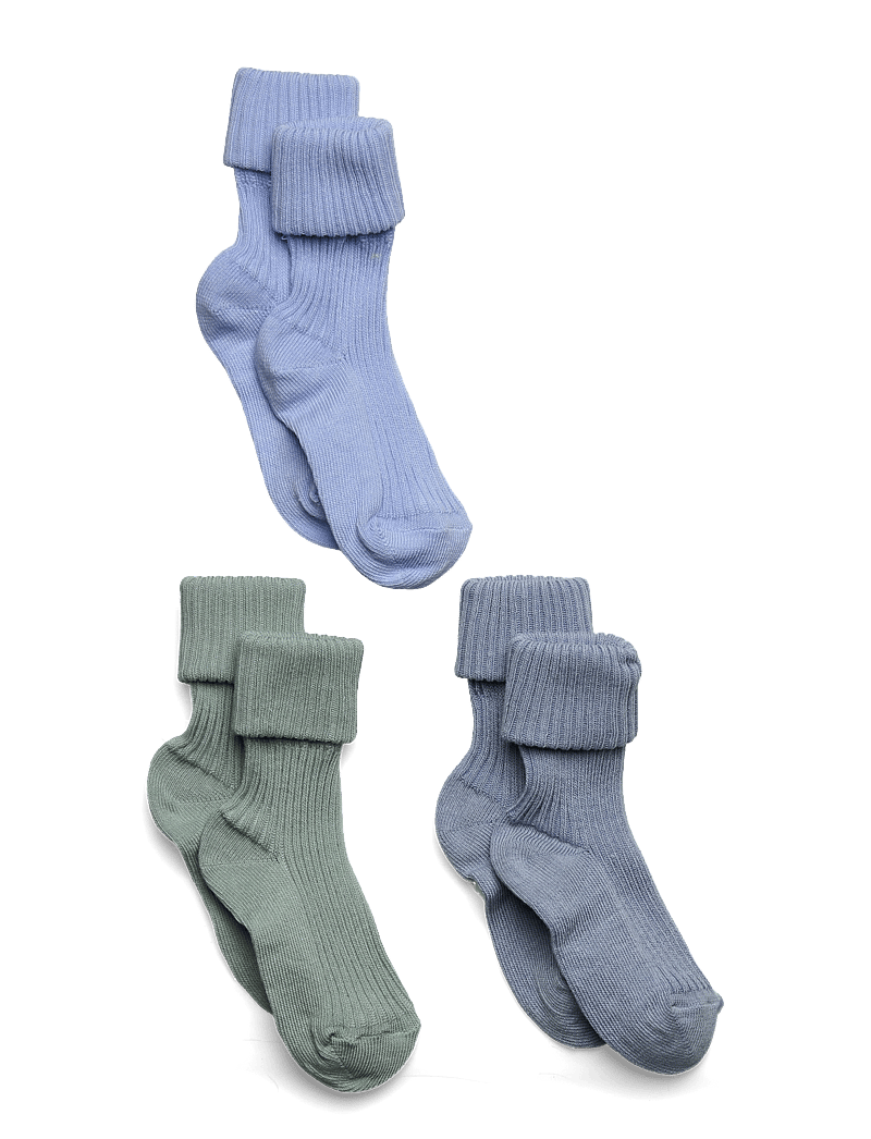 mp Denmark - Cotton rib baby socks - 3-pack - strümpfe - dusty blue - 0