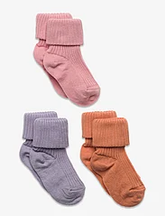 mp Denmark - Cotton rib baby socks - 3-pack - mažiausios kainos - lavender sky - 0