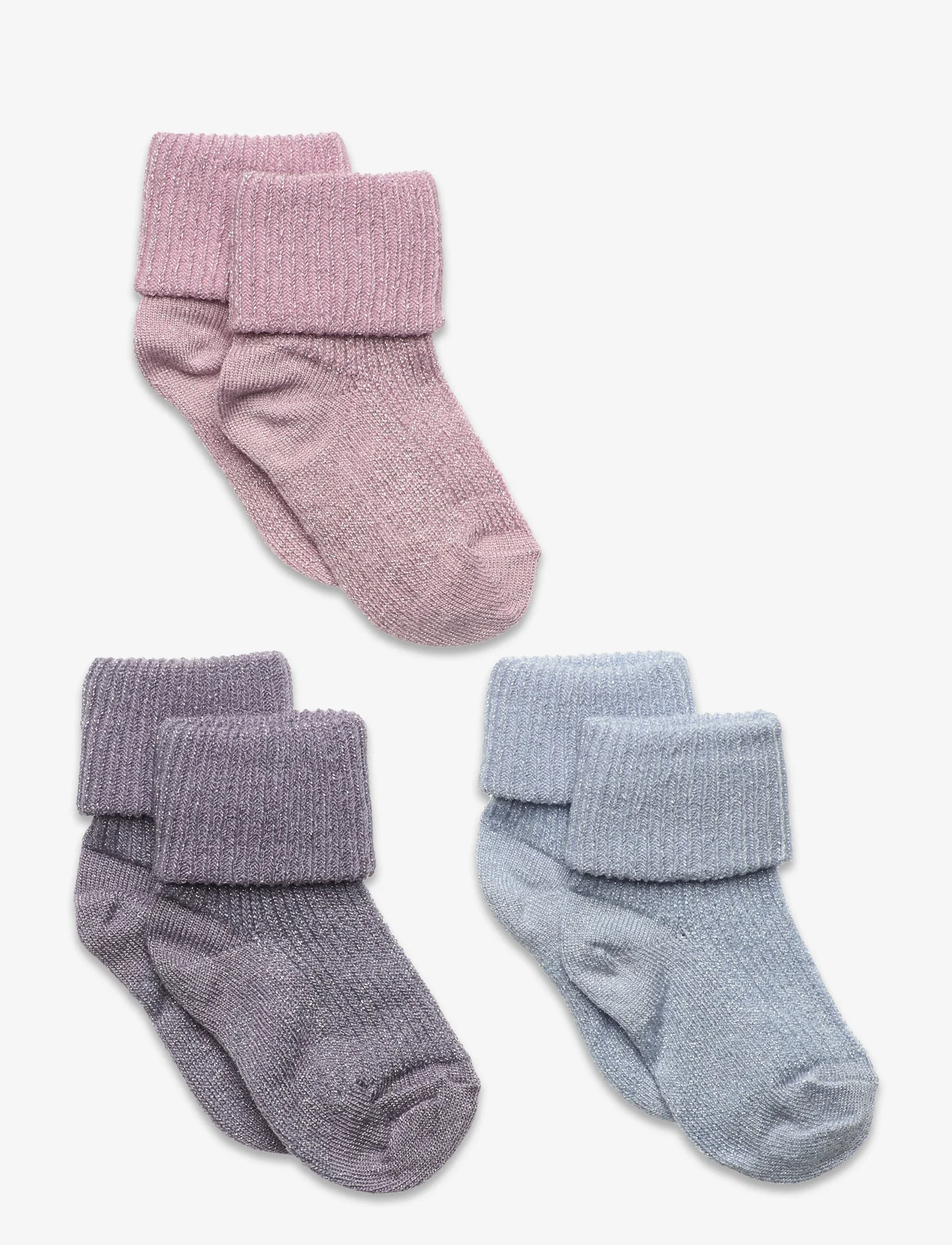 mp Denmark - Ida glitter socks - 3-pack - alhaisimmat hinnat - fragrant lilac - 0