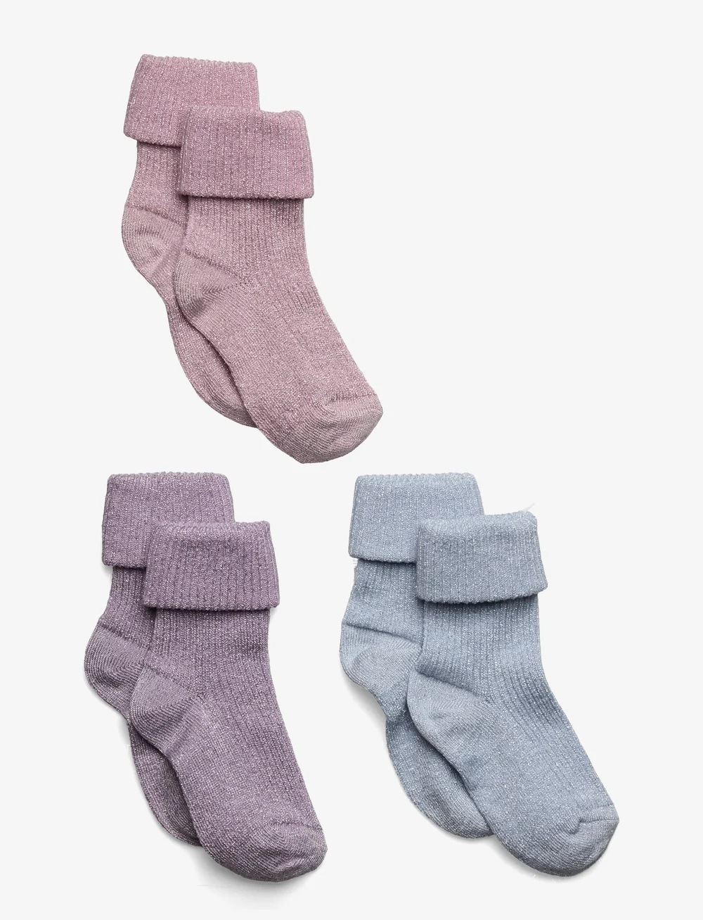 mp Denmark - Ida glitter socks - 3-pack - strumpor - ice heather - 0