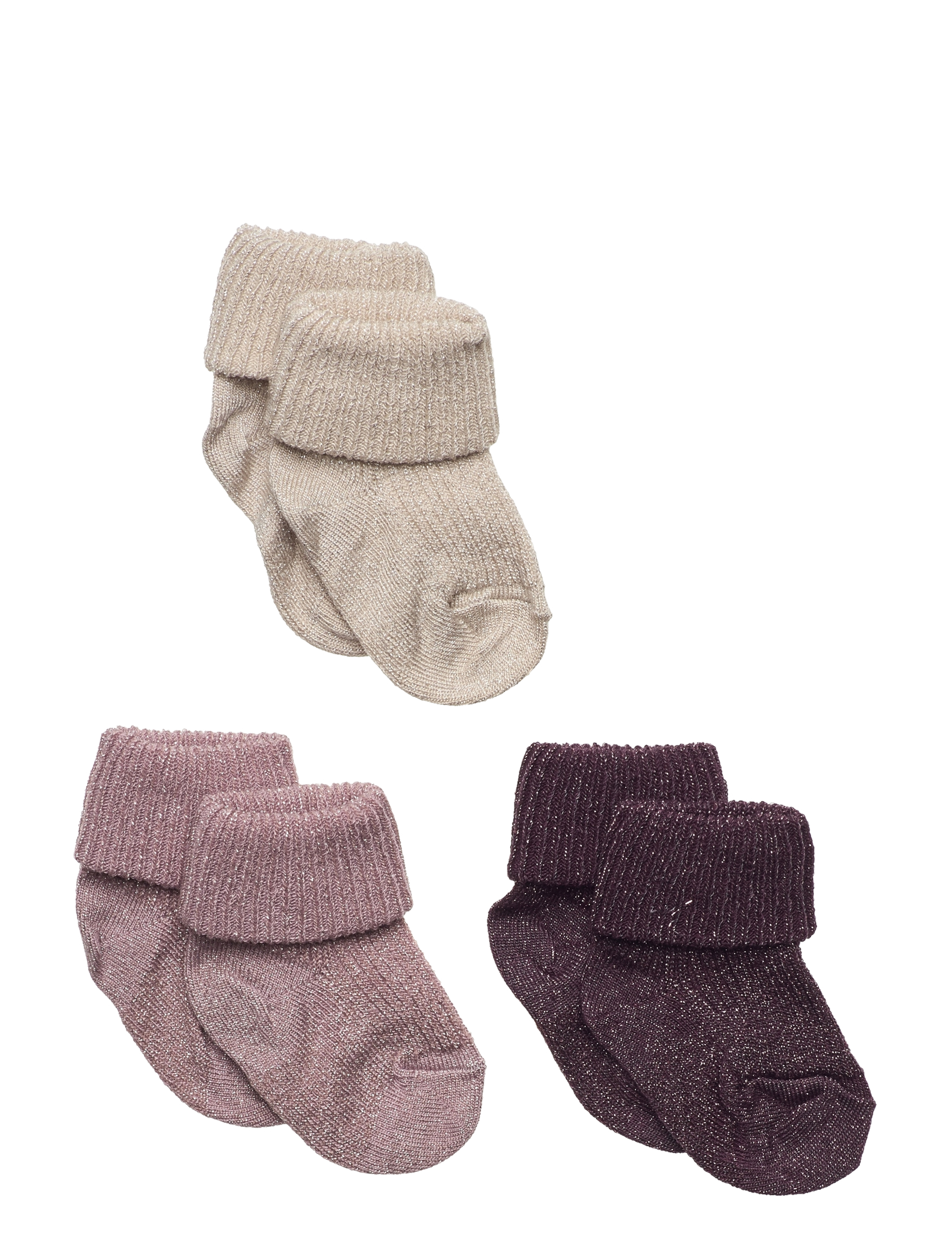 mp Denmark Ida Glitter Socks 3-Pack, Børn, Baby Glitter Sokker 3-Pak, Multi/mønstret, Str: 15/16