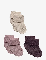 mp Denmark - Ida glitter socks - 3-pack - laveste priser - mauve shadows - 0