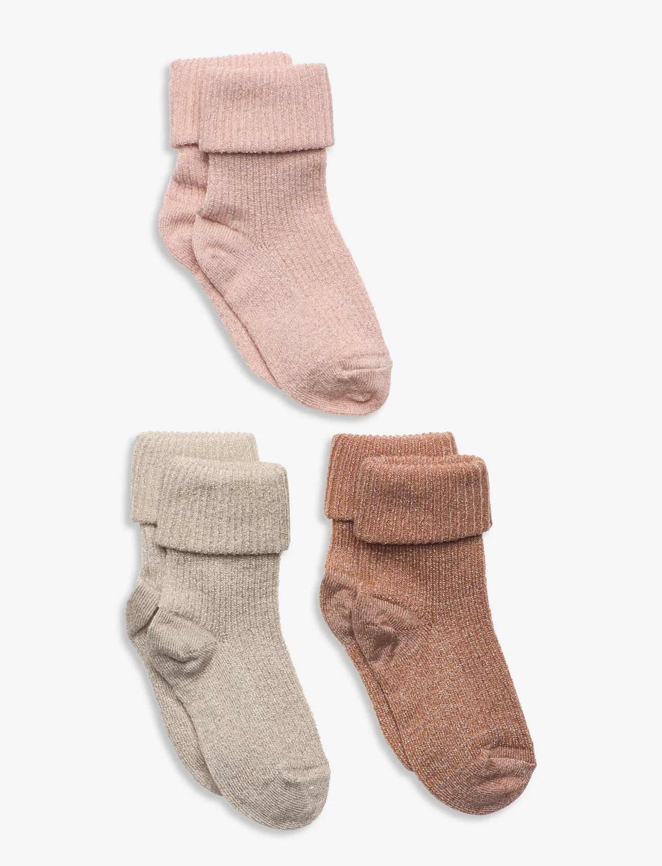 mp Denmark - Ida glitter socks - 3-pack - laveste priser - multi - 0