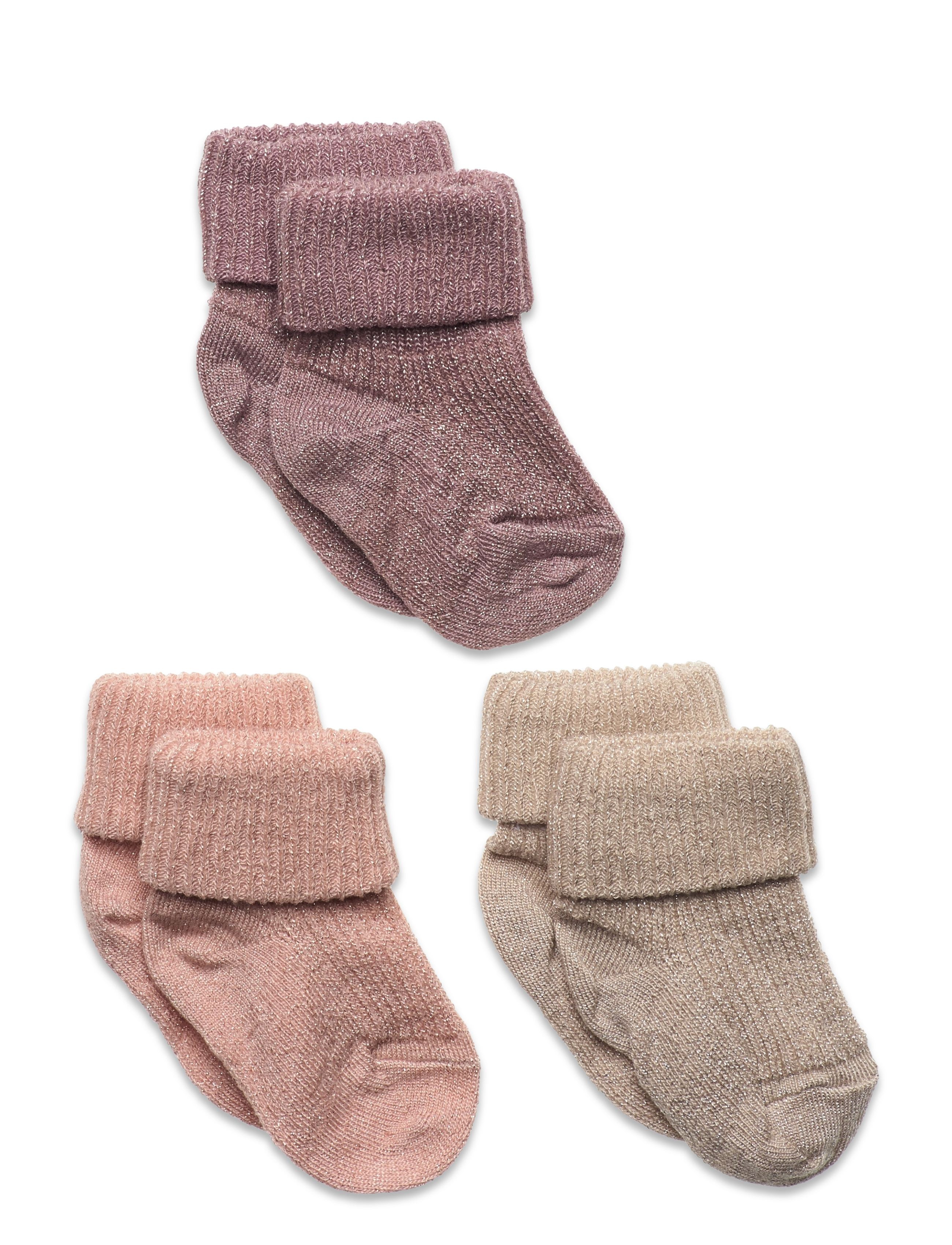 99031 Ida Glitter Sokker 3-pakning 853 Rose Dust str. 17-18