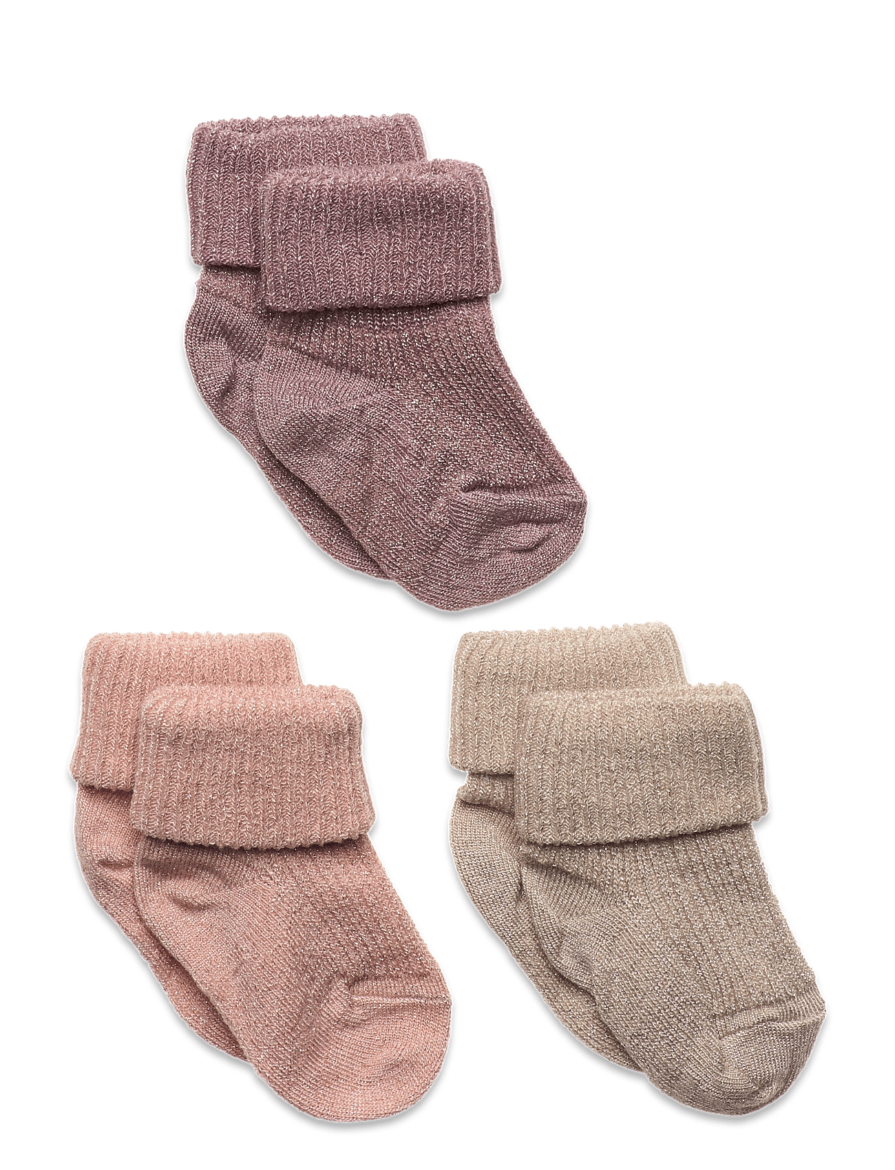99031 Ida Glitter Sokker 3-pakning 853 Rose Dust str. 17-18