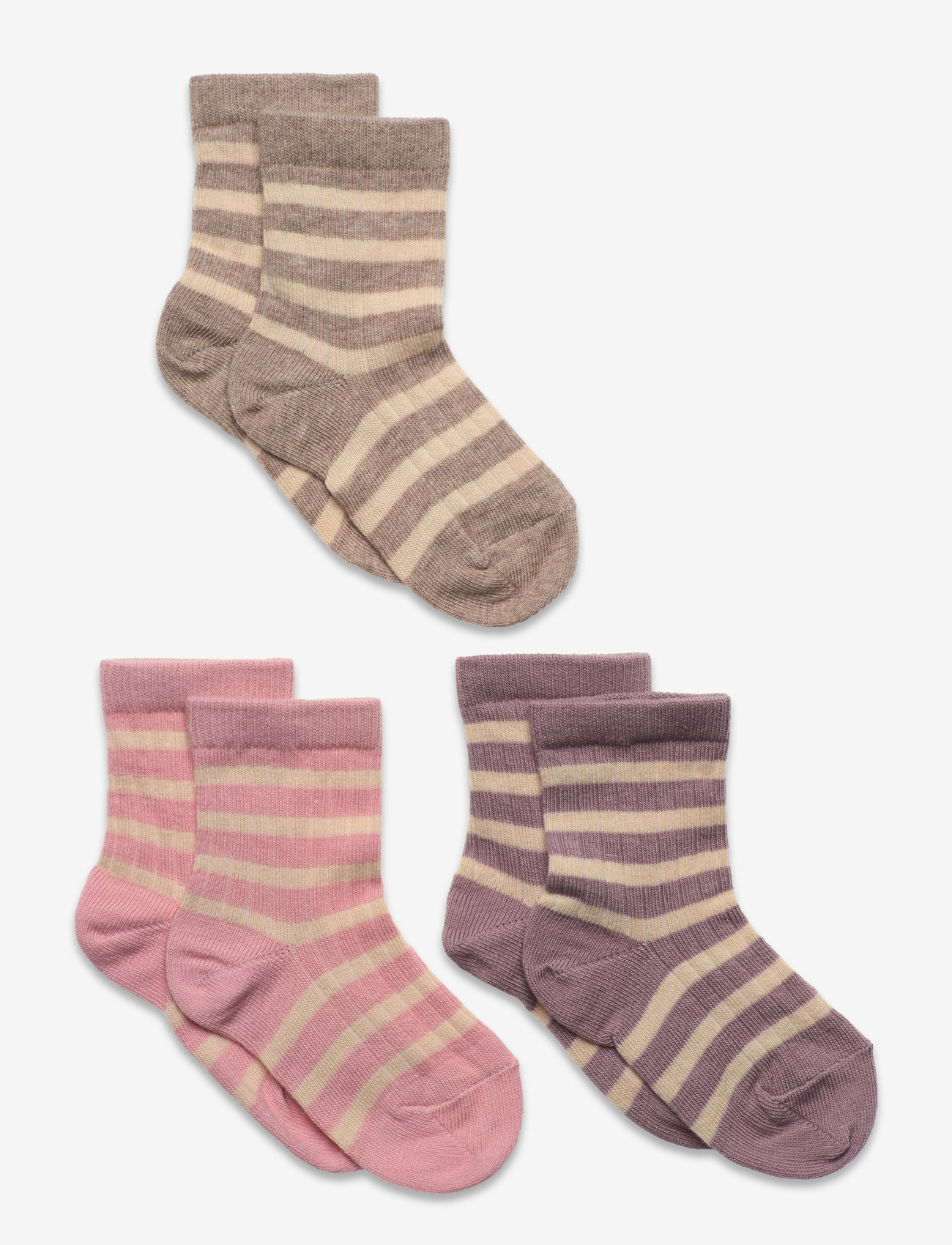 mp Denmark - Eli socks - 3-pack - light brown melange - 0