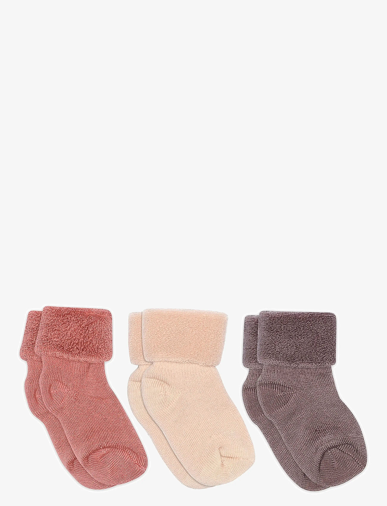 mp Denmark - Wool baby socks - 3-pack - herbstliche kleidung - vintage rose - 0