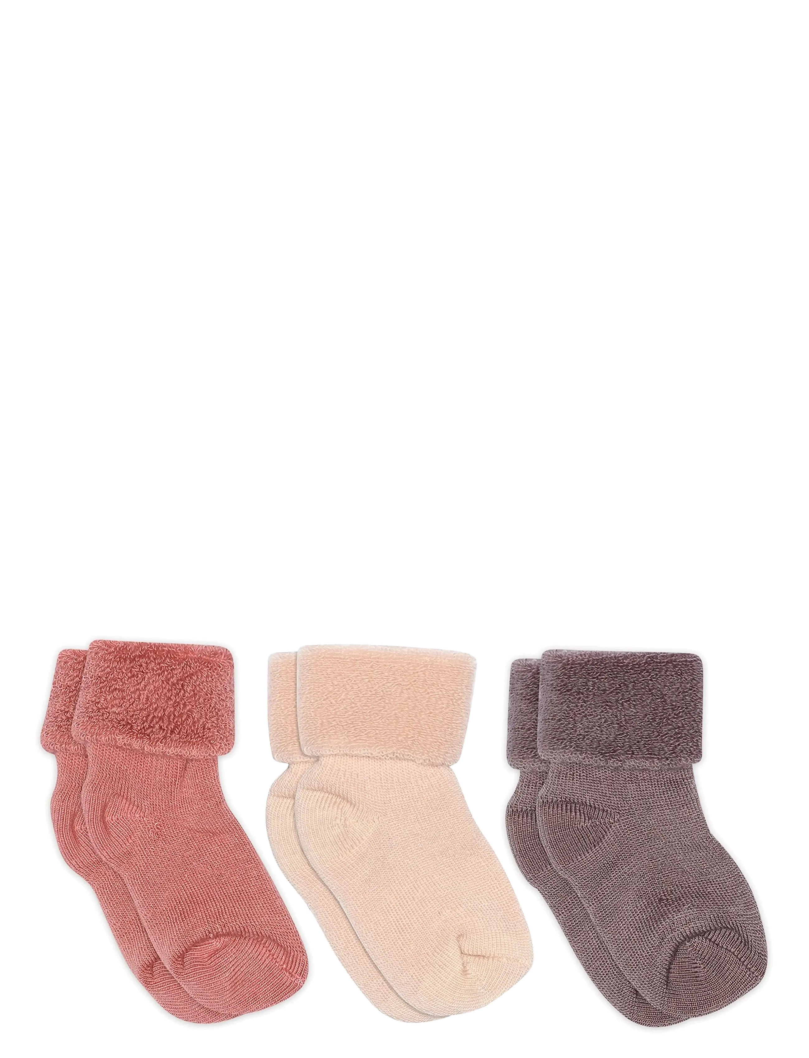 mp Denmark Wool baby socks - 3-pack - mp Kids - VINTAGE ROSE / brown