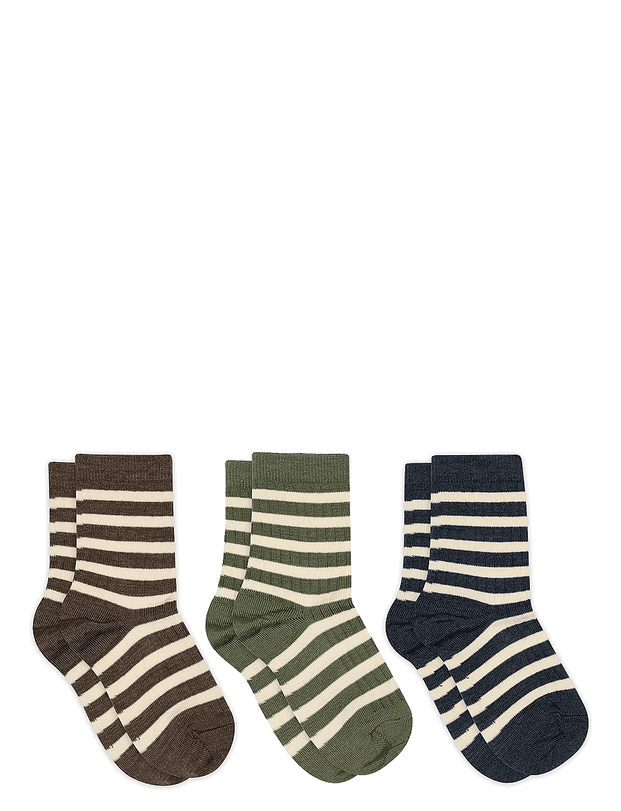 mp Denmark - Elis socks - 3-pack - strümpfe - brown melange - 0