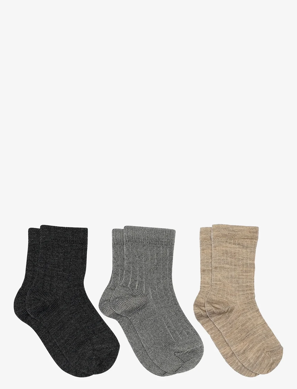 mp Denmark - Wool rib socks - 3-pack - strumpor - dark grey melange - 0