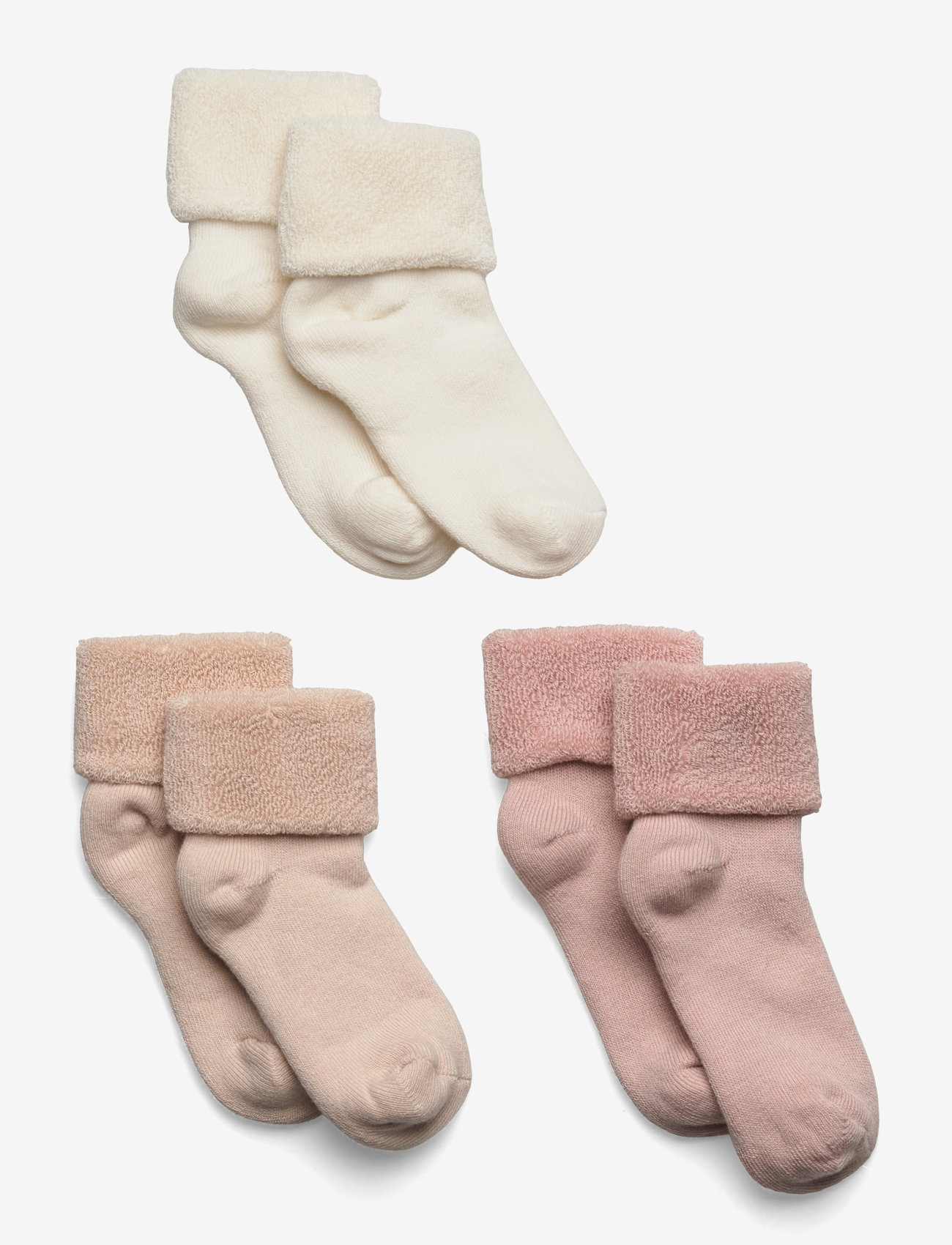 mp Denmark - Cotton baby socks - 3-pack - baby-socken - pink champagne - 0