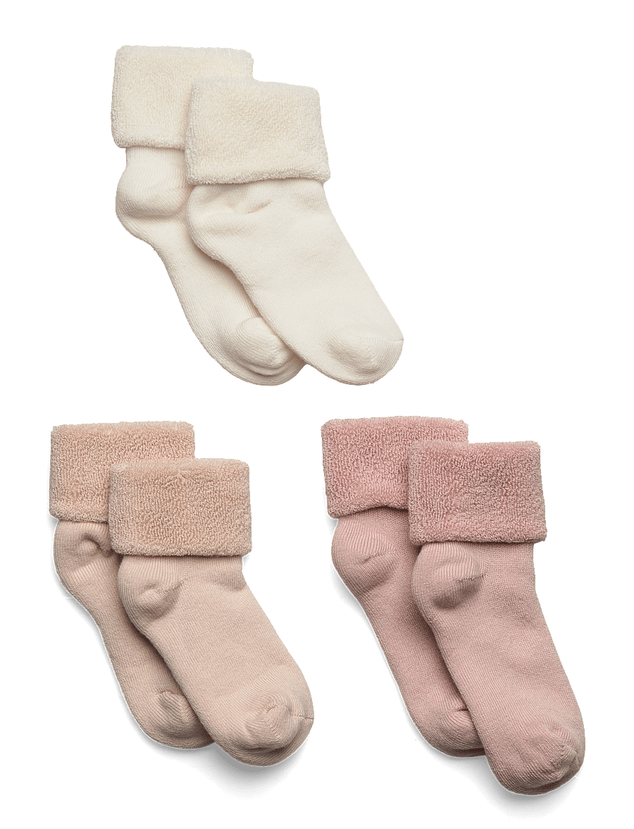 mp Denmark - Cotton baby socks - 3-pack - baby-socken - pink champagne - 0