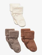 Cotton baby socks - 3-pack - SNOW WHITE