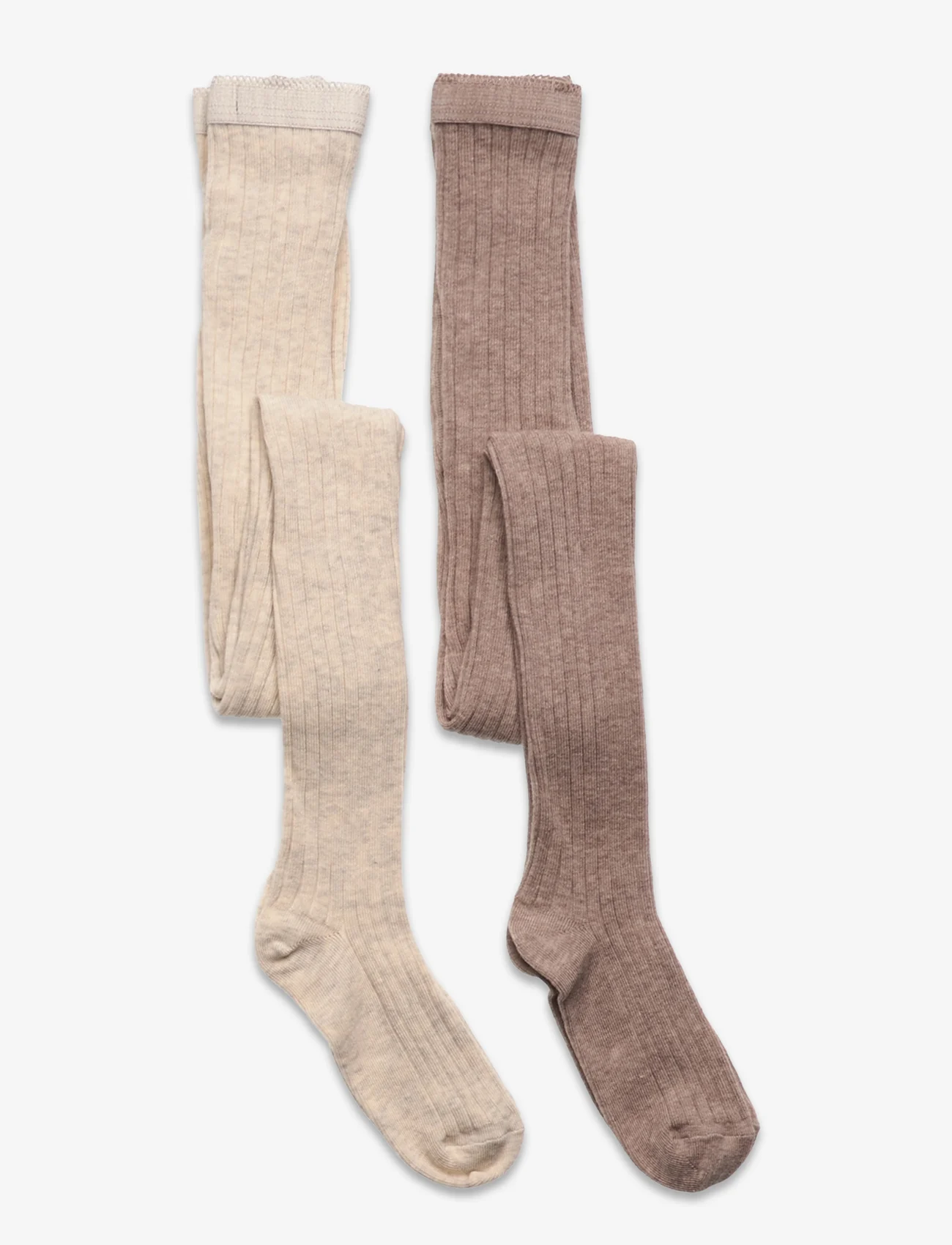 mp Denmark - Cotton rib tights - zemākās cenas - light brown melange - 0