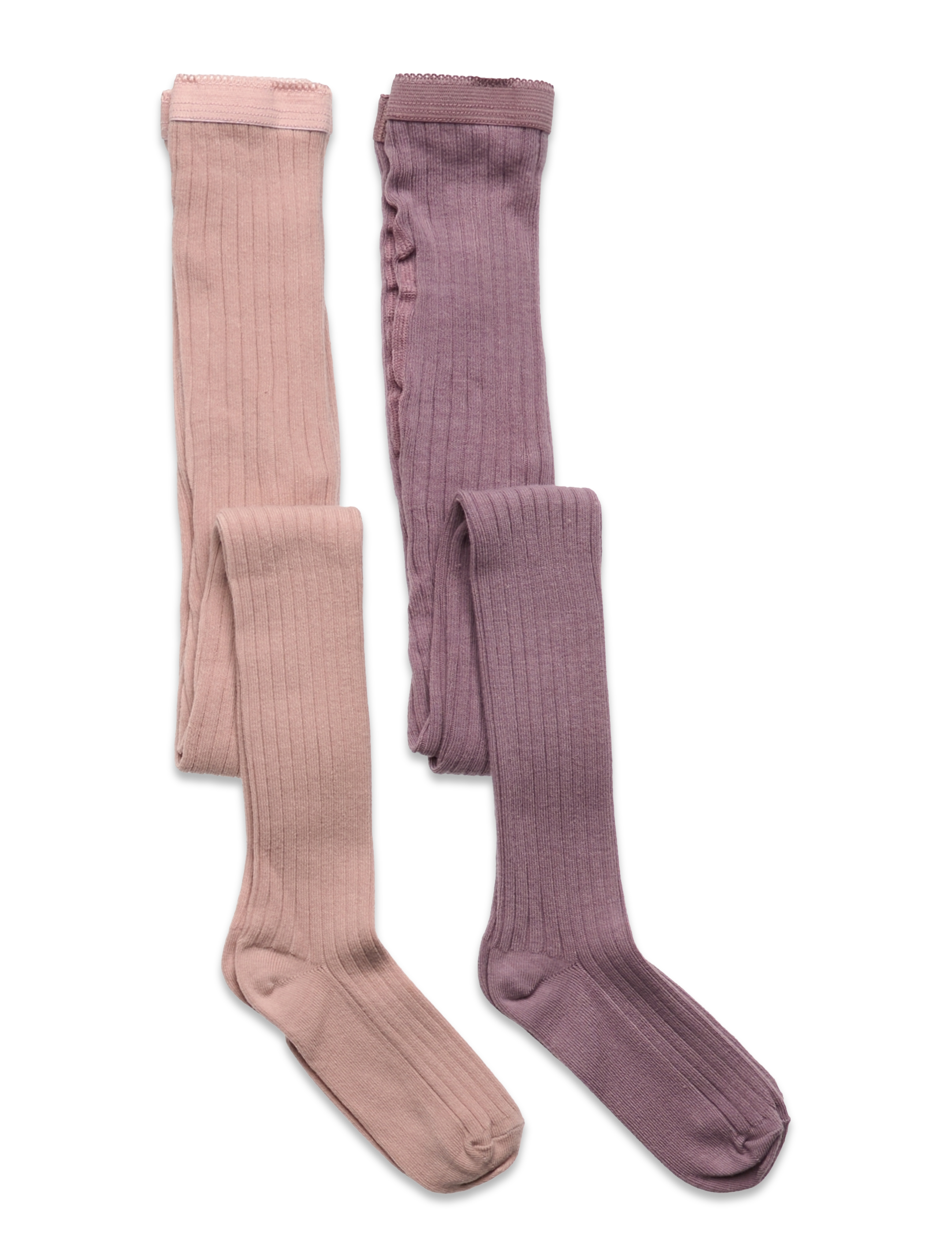 Cotton rib tights - 2 pack - LILAC SHADOW