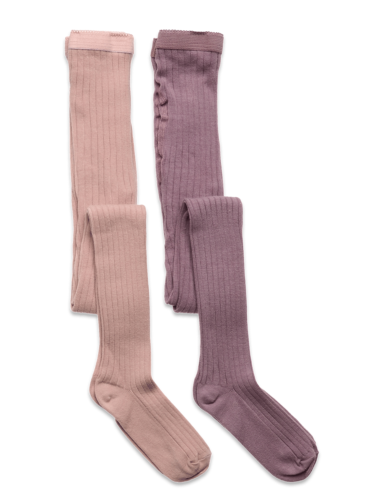Cotton rib tights - 2 pack - LILAC SHADOW