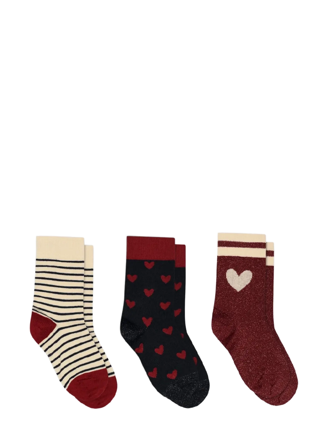 mp Denmark Maja socks - 3-pack - Kleidung - KARANDA RED / red
