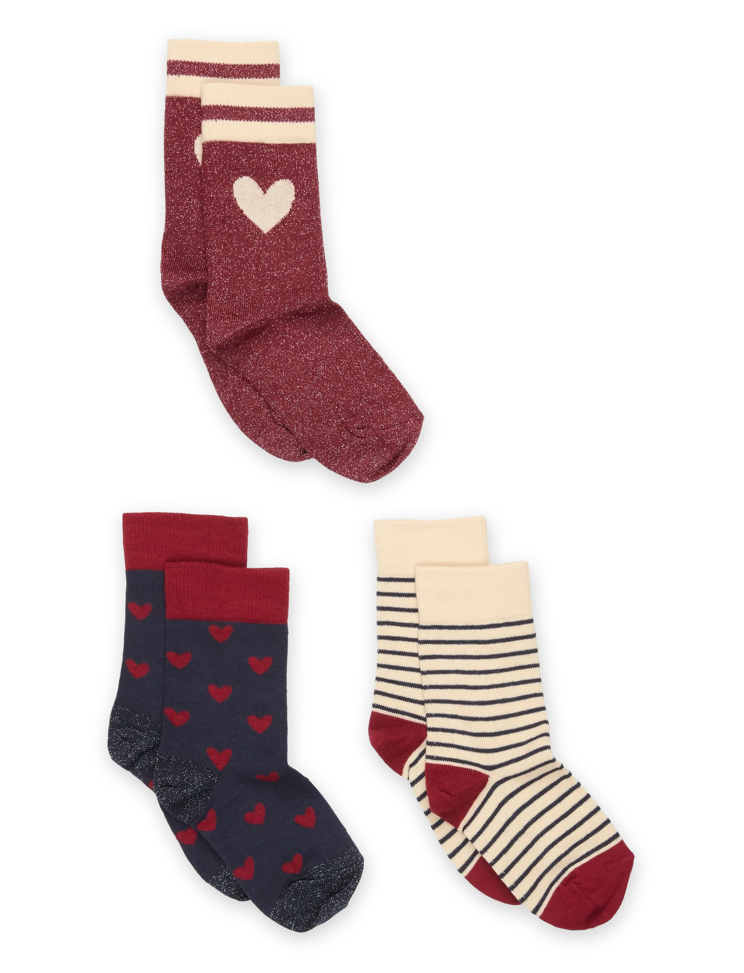 mp Denmark Maja socks - 3-pack - Shop efter alder - KARANDA RED / red