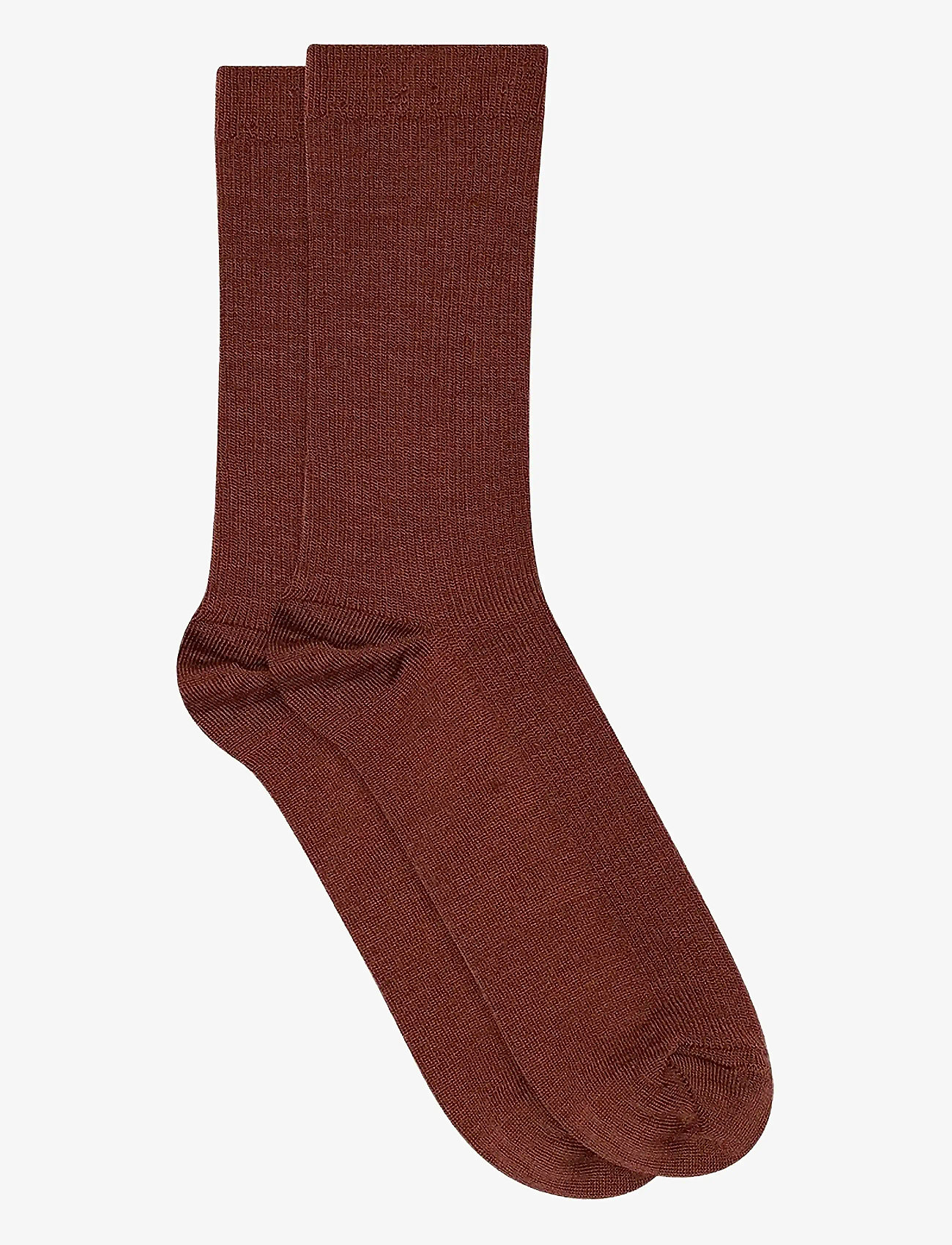 mp Denmark - Fine wool rib socks - hot chocolate - 0
