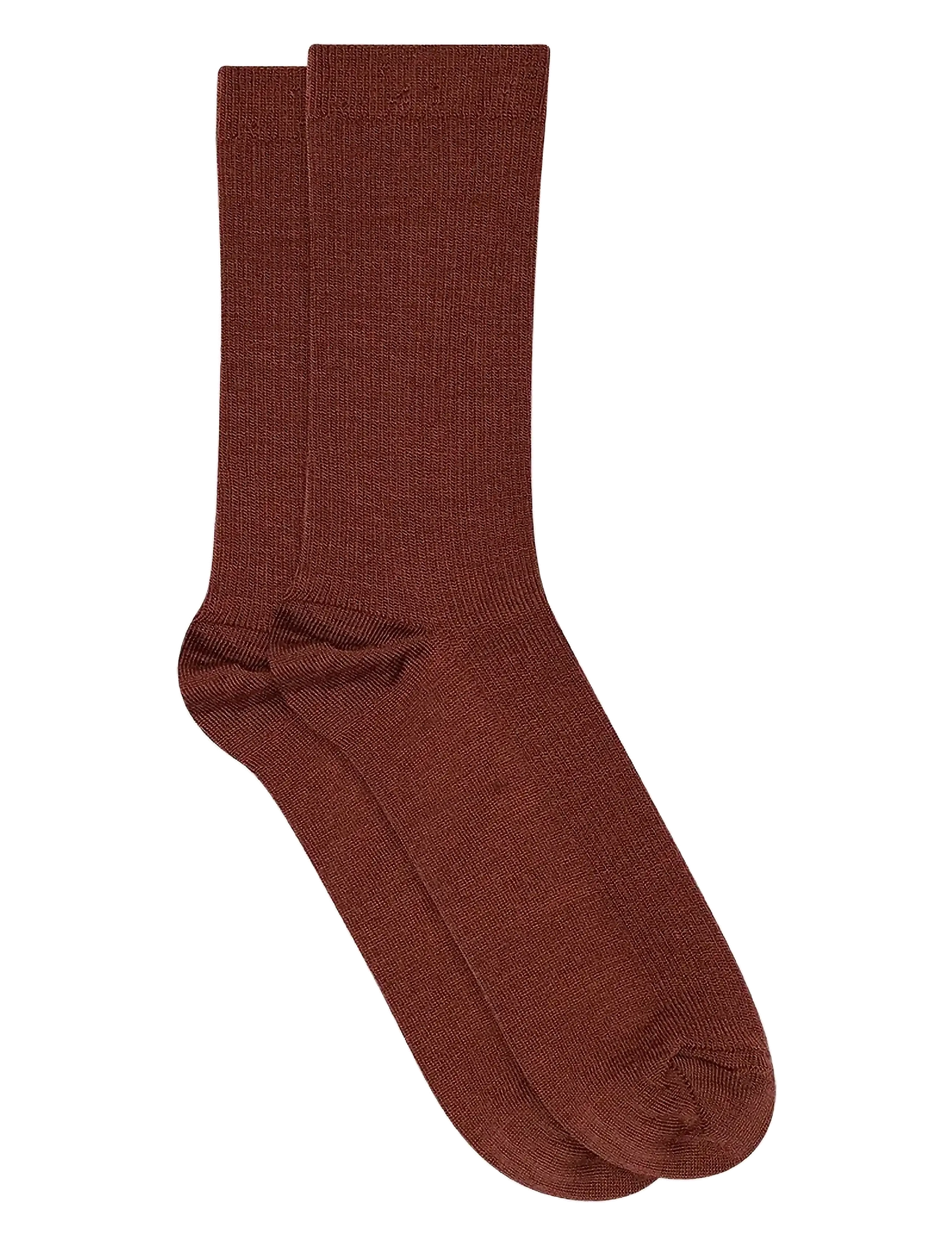 Fine wool rib socks - HOT CHOCOLATE