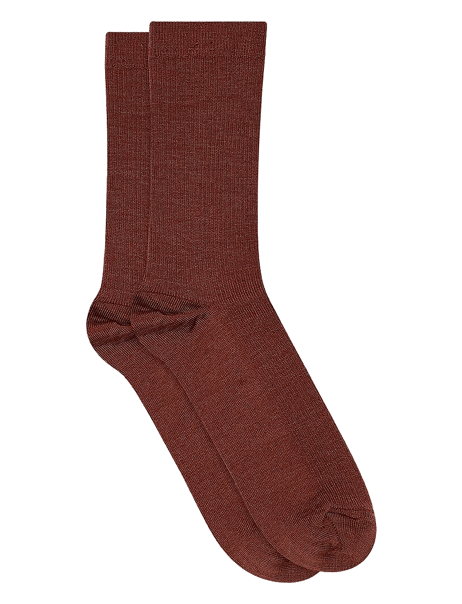 mp Denmark - Fine wool rib socks - regular socks - hot chocolate - 0