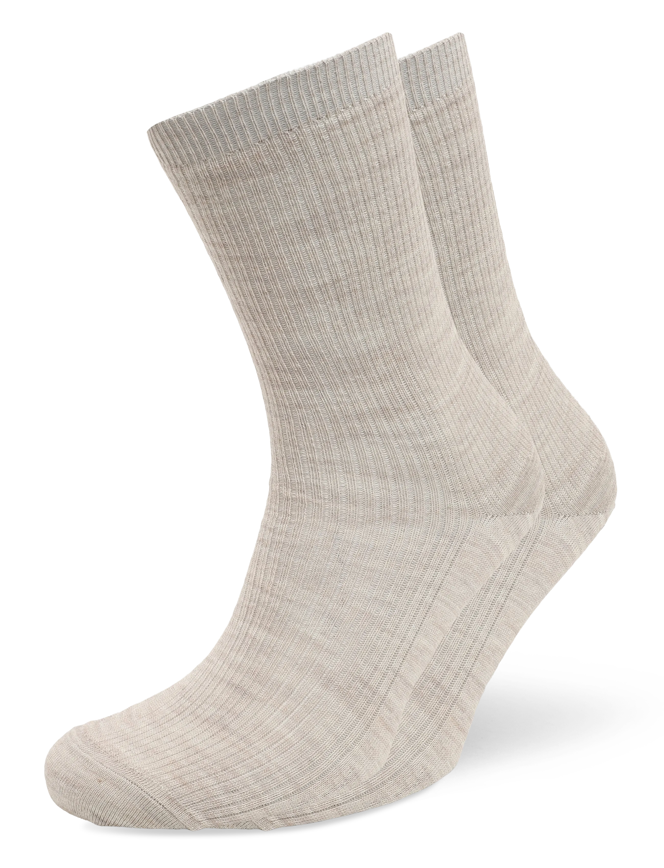 mp Denmark Fine wool rib socks - mp Woman - LIGHT BROWN MELANGE / beige