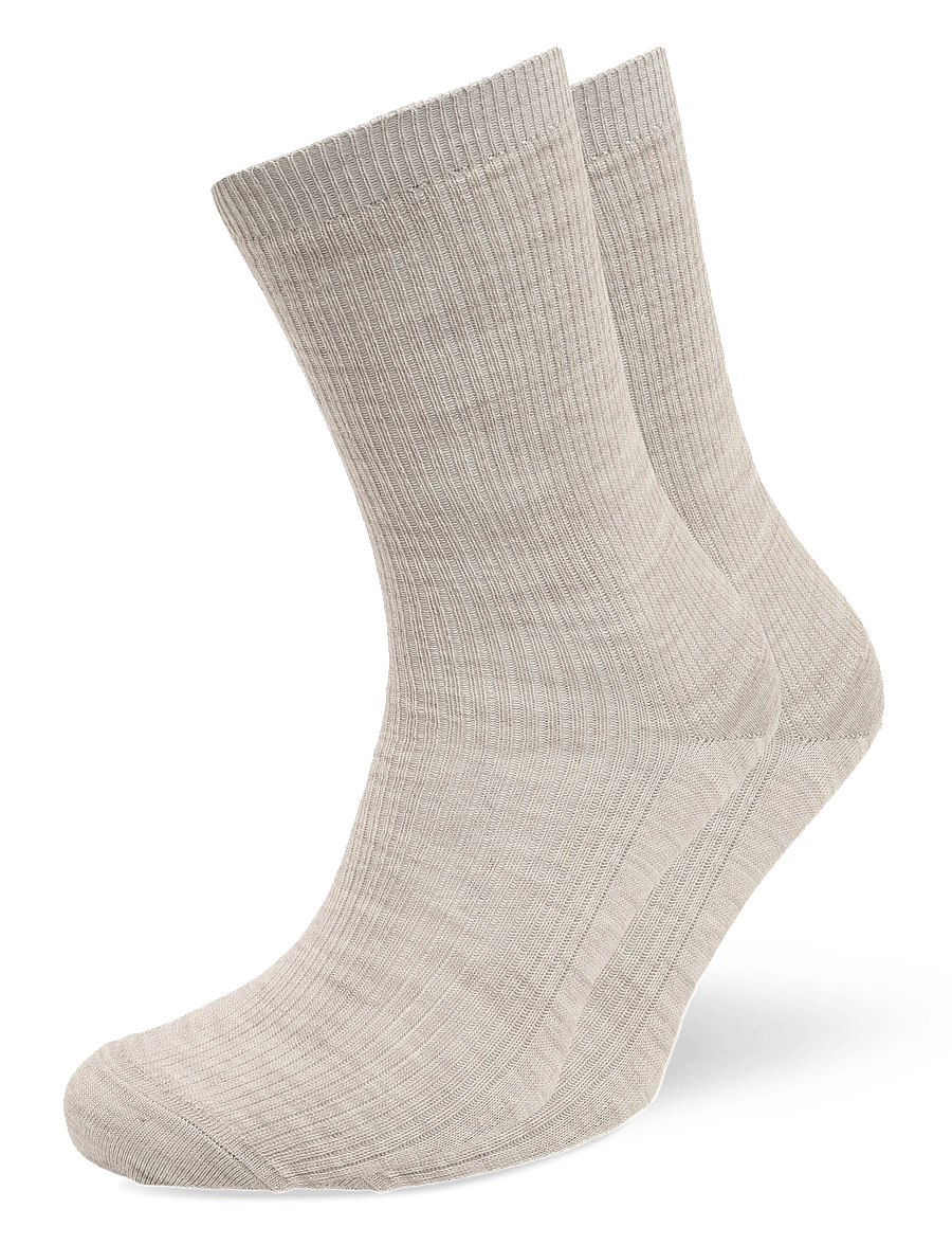 mp Denmark - Fine wool rib socks - normale socken - light brown melange - 0