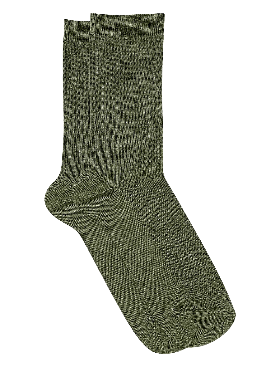 mp Denmark - Fine wool rib socks - normale socken - olivine - 0