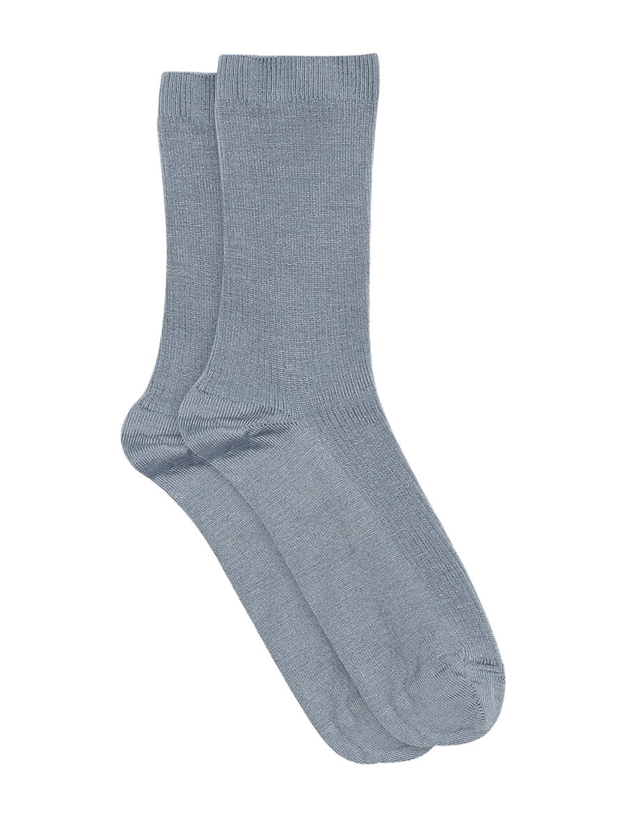 mp Denmark - Fine wool rib socks - almindelige strømper - stone blue - 0