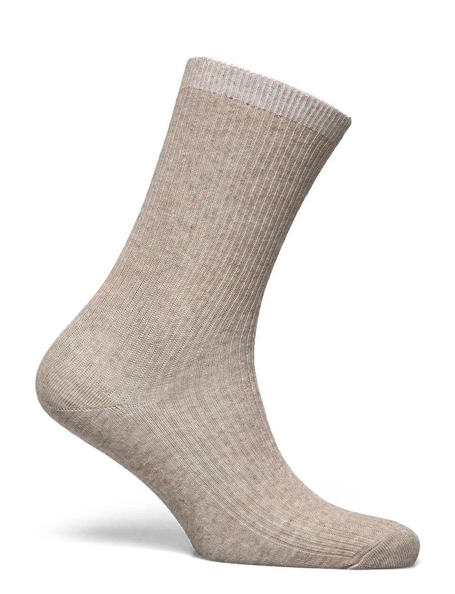 mp Denmark - Fine cotton rib socks - normale socken - beige melange - 1