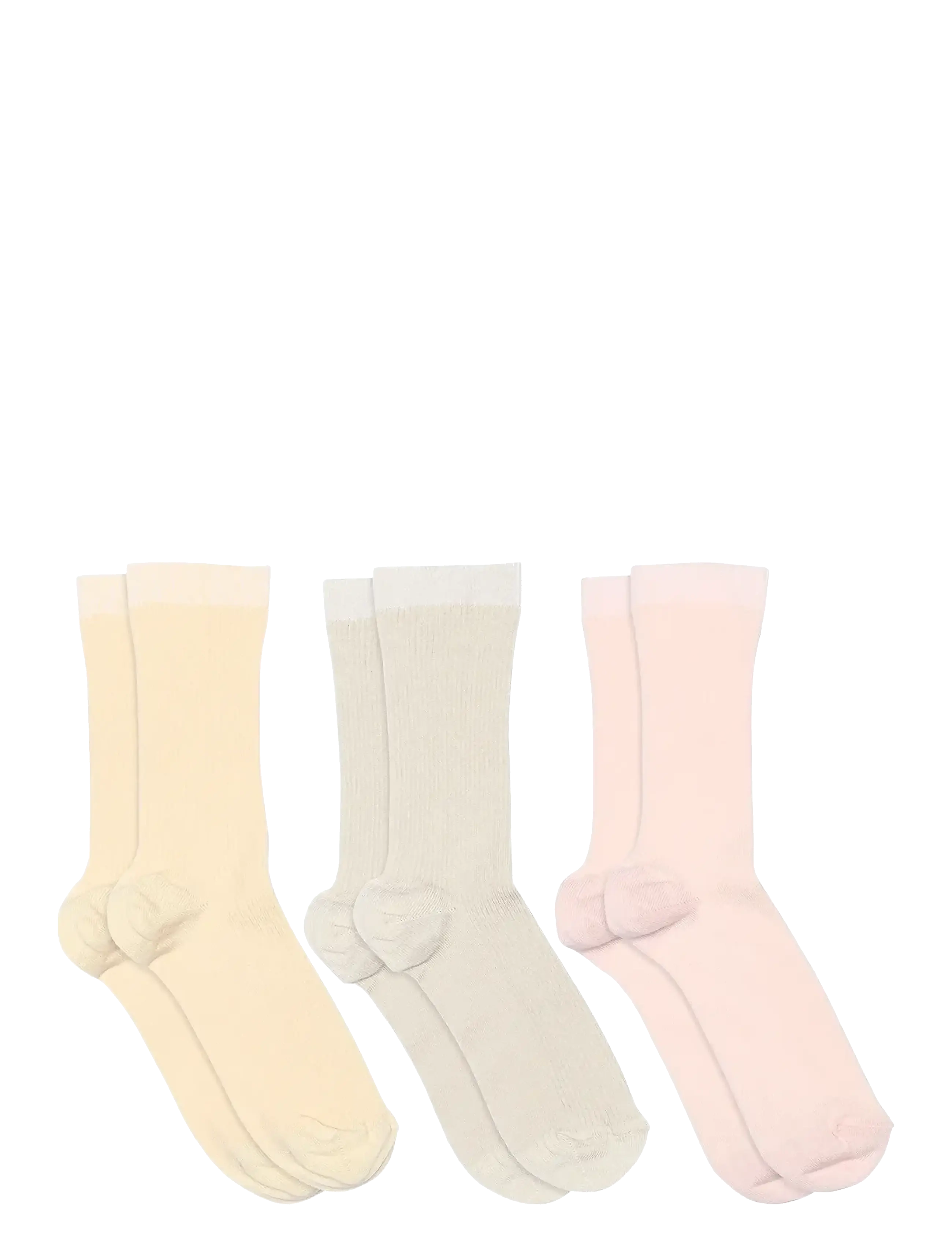 mp Denmark Fine cotton rib socks 3-pack - Almindelige strømper - ECRU / multi