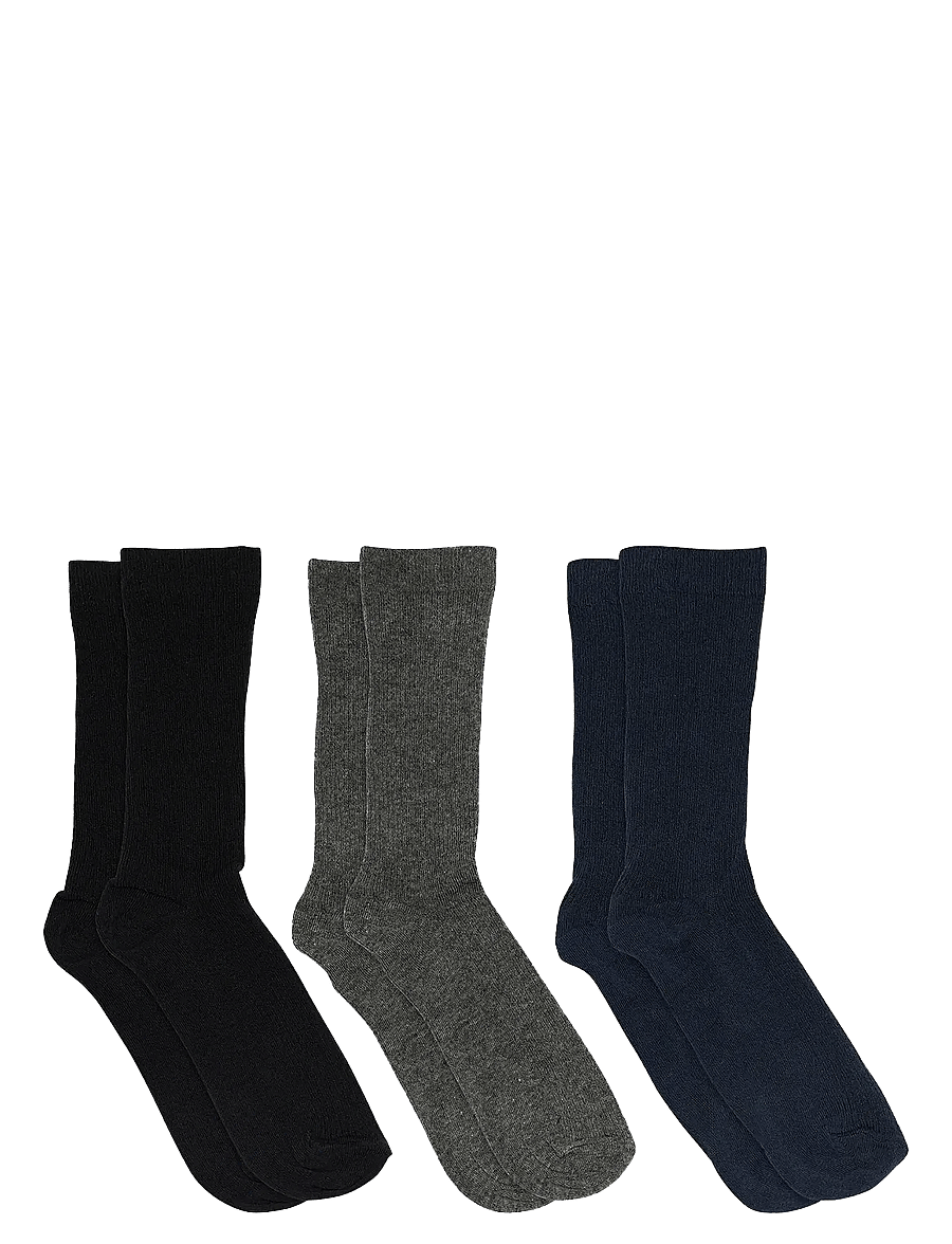 mp Denmark - Fine cotton rib socks 3-pack - klassikalised sokid - navy - 0