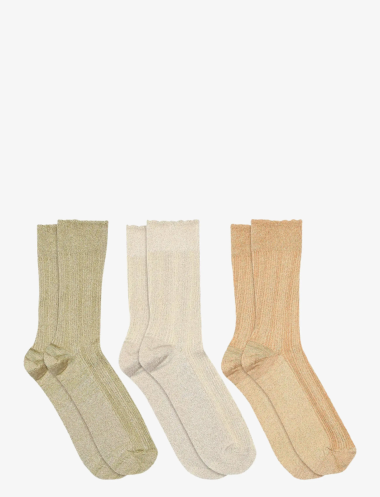 mp Denmark - Julie glitter socks 3-pack - cedar - 0