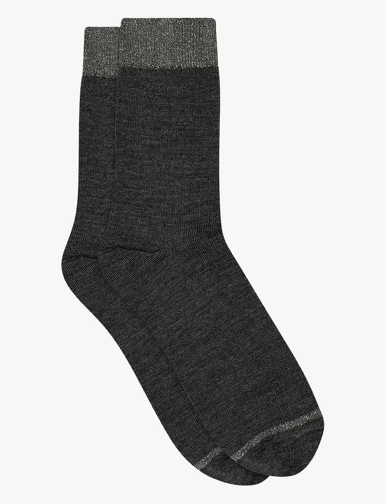 mp Denmark - Erina wool rib socks - dark grey melange - 0